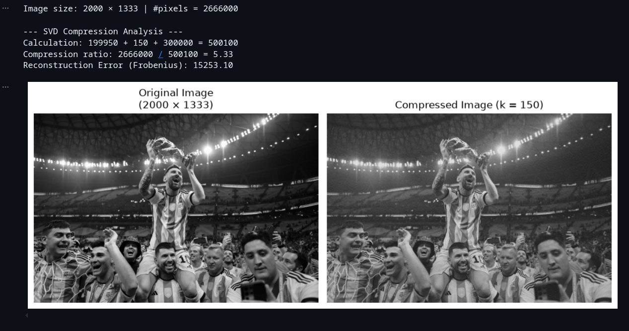 Image compression using SVD